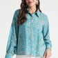 Turquoise Garden Botanical Printed Viscose Shirt - Fabravaa