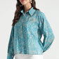 Turquoise Garden Botanical Printed Viscose Shirt - Fabravaa