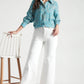 Turquoise Garden Botanical Printed Viscose Shirt - Fabravaa