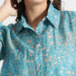 Turquoise Garden Botanical Printed Viscose Shirt - Fabravaa