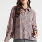 Dusty Mauve Abstract Printed Viscose Shirt - Fabravaa