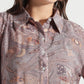 Dusty Mauve Abstract Printed Viscose Shirt - Fabravaa