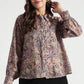 Muted Olive Leaf Print Viscose Shirt - Fabravaa