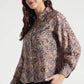 Muted Olive Leaf Print Viscose Shirt - Fabravaa