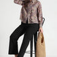 Muted Olive Leaf Print Viscose Shirt - Fabravaa