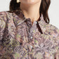 Muted Olive Leaf Print Viscose Shirt - Fabravaa