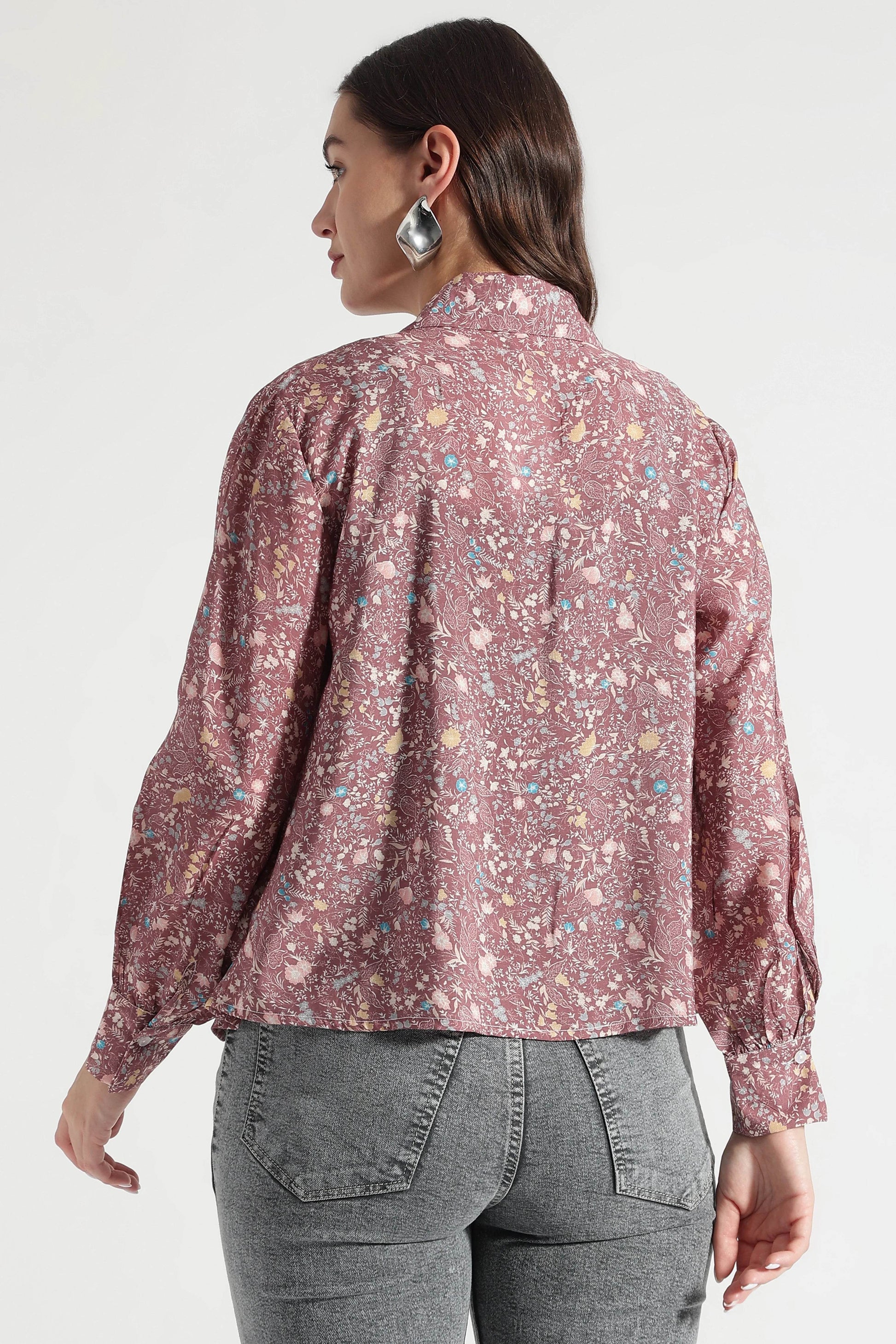 Autumn Bloom Button-Down Shirt - Fabravaa