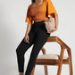 Black Tencel Comfort-Fit Pants with Elastic Waist - Fabravaa