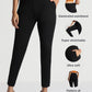 Black Tencel Comfort-Fit Pants with Elastic Waist - Fabravaa