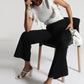 Black Tencel Wide-Leg Comfort Pants - Fabravaa
