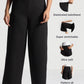 Black Cropped Wide-Leg Pants - Fabravaa
