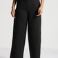 Black Cropped Wide-Leg Pants - Fabravaa