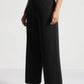 Black Cropped Wide-Leg Pants - Fabravaa