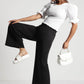 Black Cropped Wide-Leg Pants - Fabravaa
