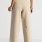 Beige Cropped Wide-Leg Comfort Pants - Fabravaa