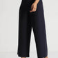 Navy Cropped Wide-Leg Comfort Pants - Fabravaa