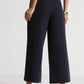 Navy Cropped Wide-Leg Comfort Pants - Fabravaa