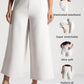 Off-White Cropped Wide-Leg Comfort Pants - Fabravaa
