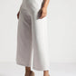 Off-White Cropped Wide-Leg Comfort Pants - Fabravaa