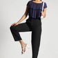 Black High-Rise Cropped Pants - Fabravaa