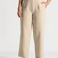 Beige StretchFit High-Rise Cropped Pants - Fabravaa