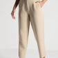 Beige StretchFit High-Rise Cropped Pants - Fabravaa