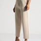 Sand Beige Cropped Trousers with Sculpt Fit - Fabravaa