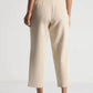 Sand Beige Cropped Trousers with Sculpt Fit - Fabravaa