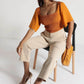 Sand Beige Cropped Trousers with Sculpt Fit - Fabravaa