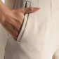 Sand Beige Cropped Trousers with Sculpt Fit - Fabravaa