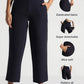 Navy Blue High-Rise Cropped Pants - Fabravaa