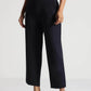 Navy Blue High-Rise Cropped Pants - Fabravaa