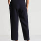 Navy Blue High-Rise Cropped Pants - Fabravaa