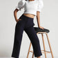 Navy Blue High-Rise Cropped Pants - Fabravaa
