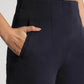 Navy Blue High-Rise Cropped Pants - Fabravaa