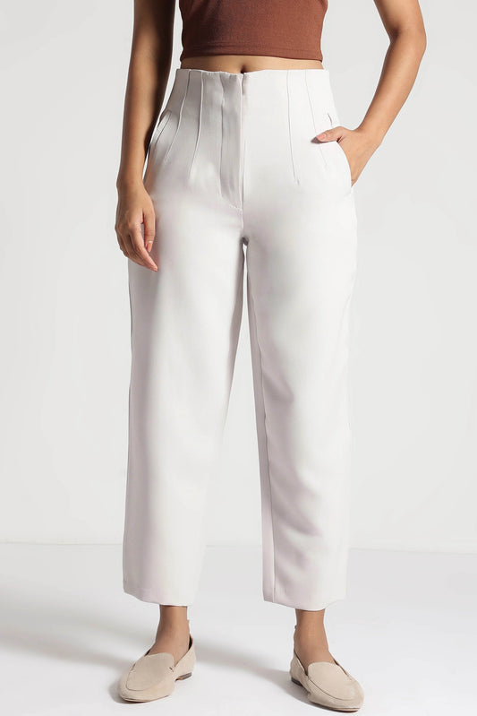 Off-White Ultra Stretch Cropped Trousers - Fabravaa