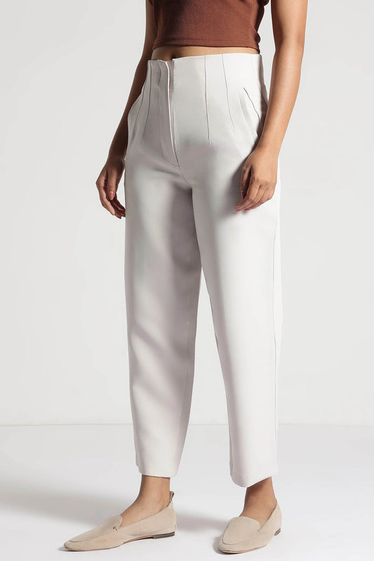 Off-White Ultra Stretch Cropped Trousers - Fabravaa