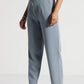 Slate Blue High-Rise Cropped Pants - Fabravaa