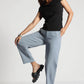 Slate Blue High-Rise Cropped Pants - Fabravaa